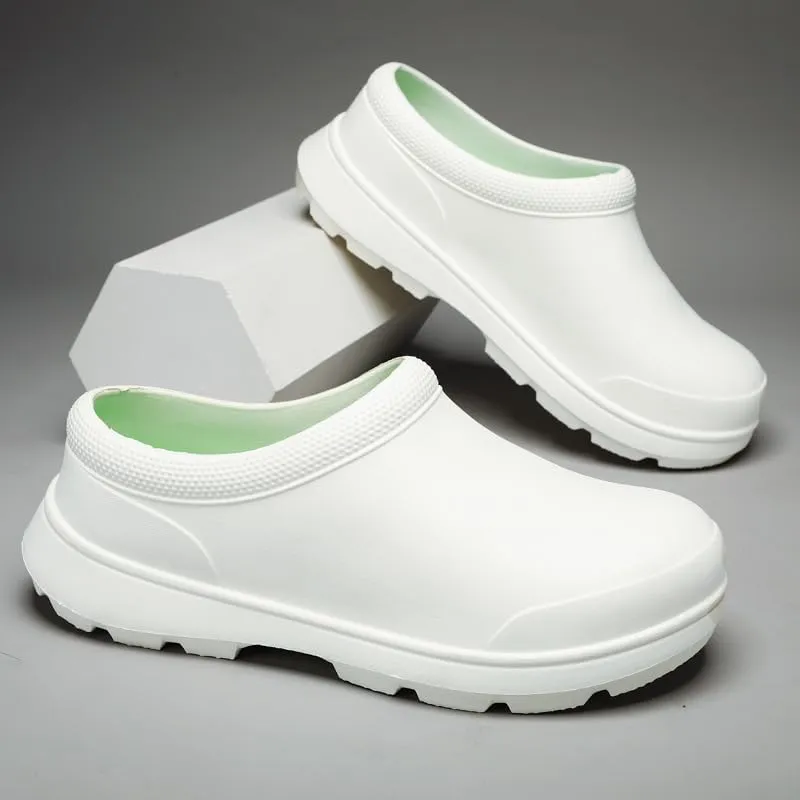 Chef Shoes for Men - Non Slip Oil Resistant Waterproof Safety Work Shoes Comfortable Nursing Nurse Shoes for Gardener Men Women Indoor and Outdoor Chef Clogs for Kitchen Office Seaside
