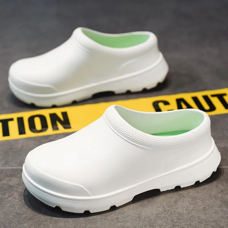 Chef Shoes for Men - Non Slip Oil Resistant Waterproof Safety Work Shoes Comfortable Nursing Nurse Shoes for Gardener Men Women Indoor and Outdoor Chef Clogs for Kitchen Office Seaside