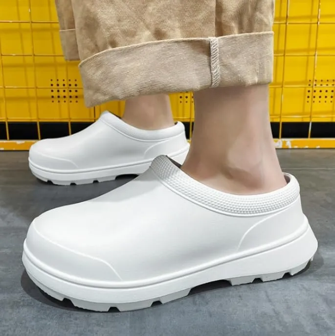 Chef Shoes for Men - Non Slip Oil Resistant Waterproof Safety Work Shoes Comfortable Nursing Nurse Shoes for Gardener Men Women Indoor and Outdoor Chef Clogs for Kitchen Office Seaside