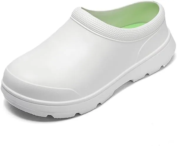 Chef Shoes for Men - Non Slip Oil Resistant Waterproof Safety Work Shoes Comfortable Nursing Nurse Shoes for Gardener Men Women Indoor and Outdoor Chef Clogs for Kitchen Office Seaside