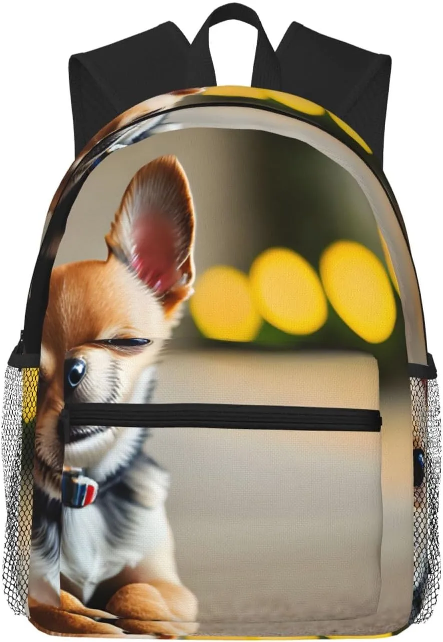 Chihuahua Dog 1 College Backpack For Women Men,Lightweight Travel Bag Backpack With Pockets