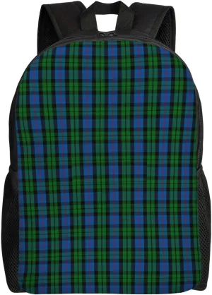 Clan Morrison Tartan Minimalist Laptop Backpack – Waterproof Business Travel Bag, Breathable Design, Modern Work & Leisure