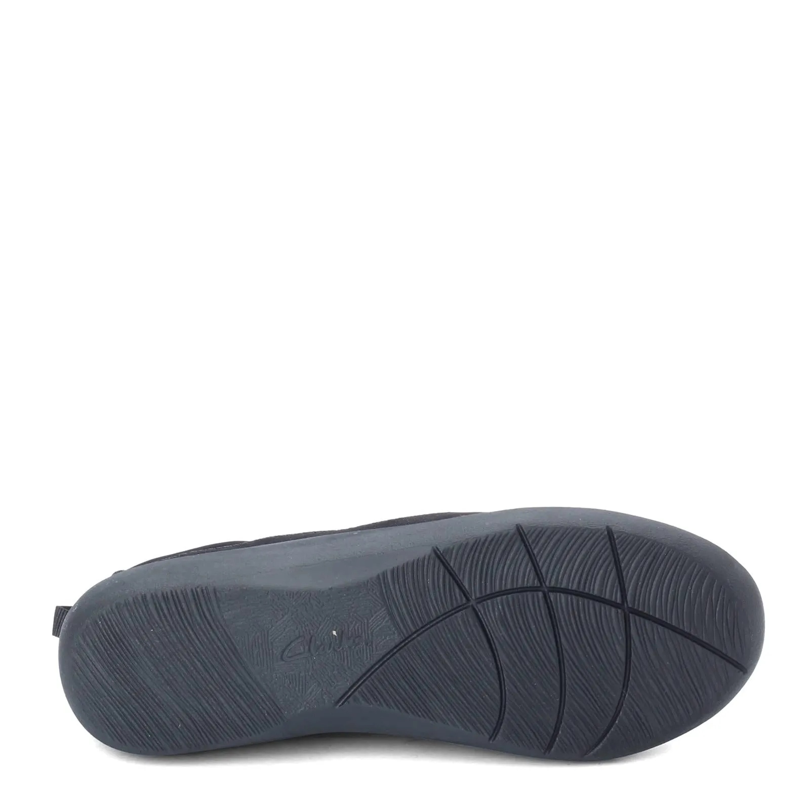 Clarks womens Sillian Paz Slip On Loafer, Black Synthetic Nubuck, 9.5 Wide US