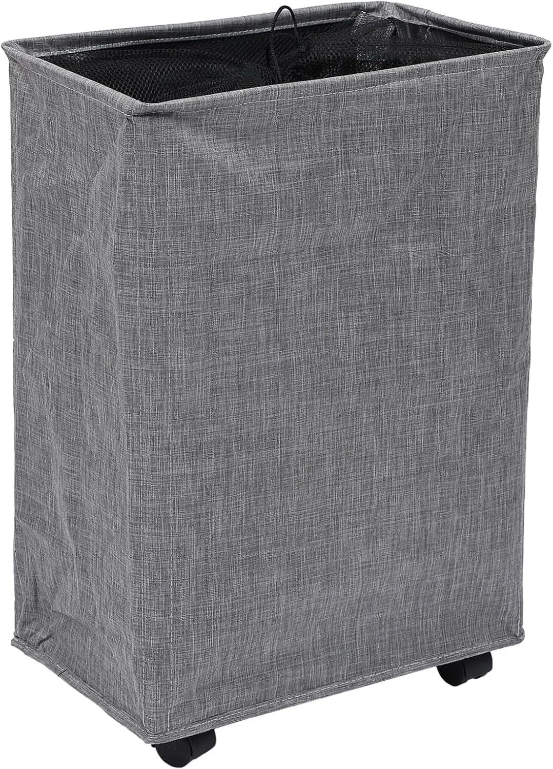 Collapsible Laundry Hamper with Wheels Foldable Dirty Clothes Basket Bag Space Saving Storage for Home Dorm Closet Light Grey