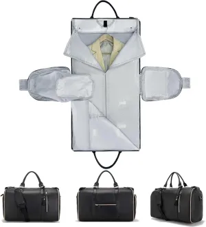 Convertible Carry On Garment Bag, Garment Duffle Bags for Travel, Foldable Garment Duffle Bag, 3 In 1 Garment Bags for Travel, Suit Travel Bags for Men Women Gifts for Retirement-Black