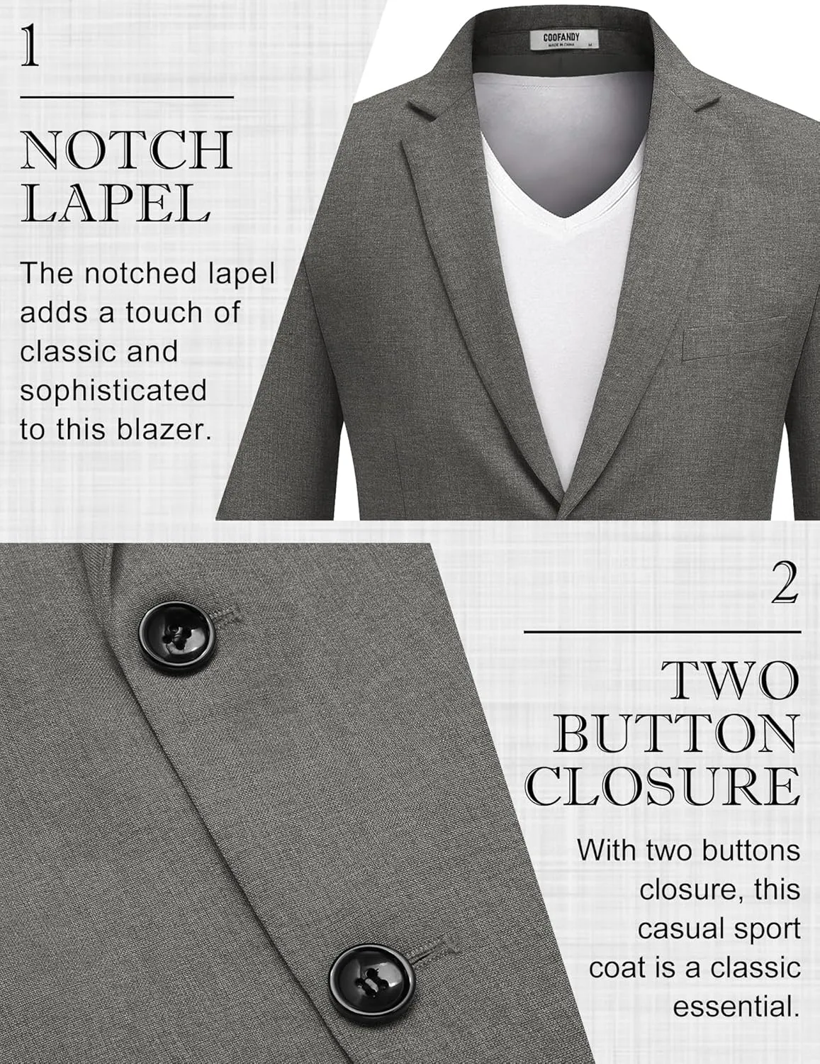 COOFANDY Men's Blazer Casual Sport Coats Two Buttons Lightweight Suit Jacket