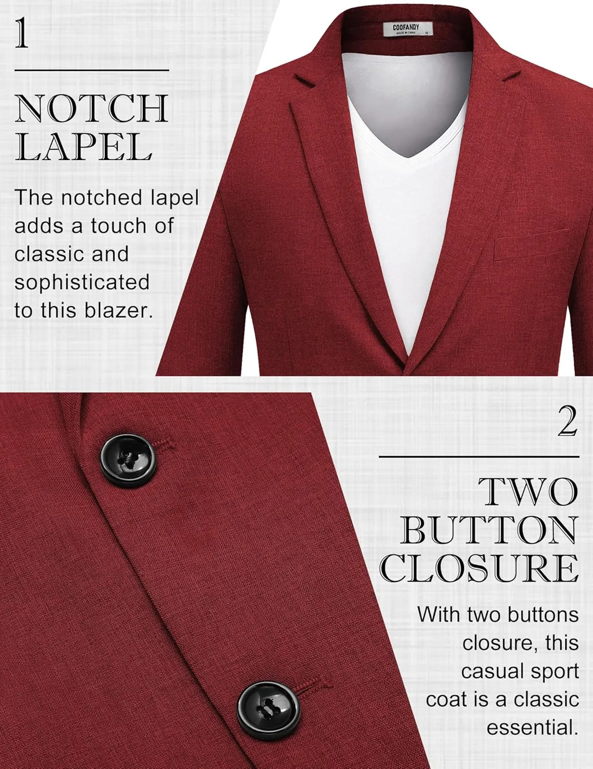 COOFANDY Men's Blazer Casual Sport Coats Two Buttons Lightweight Suit Jacket