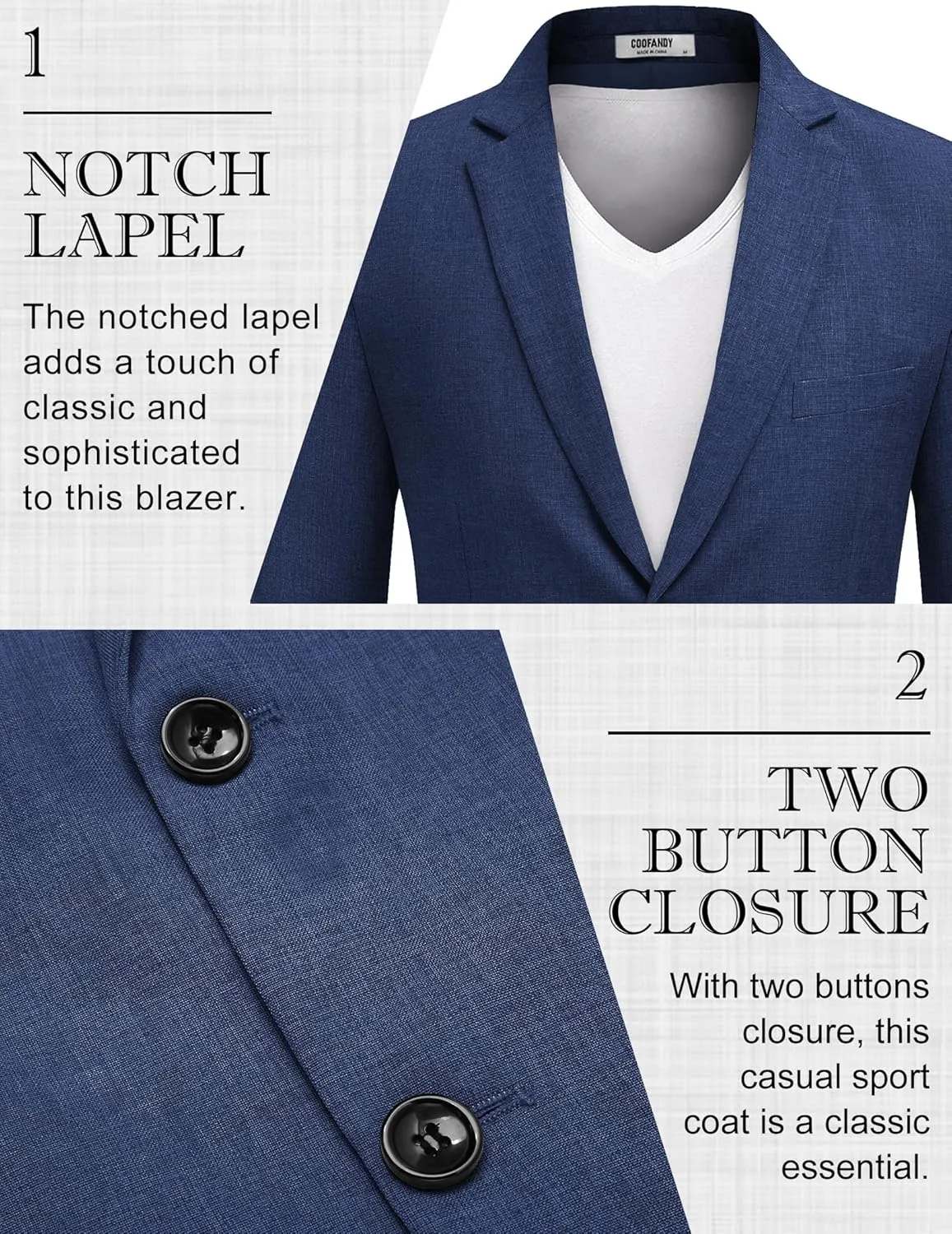 COOFANDY Men's Blazer Casual Sport Coats Two Buttons Lightweight Suit Jacket