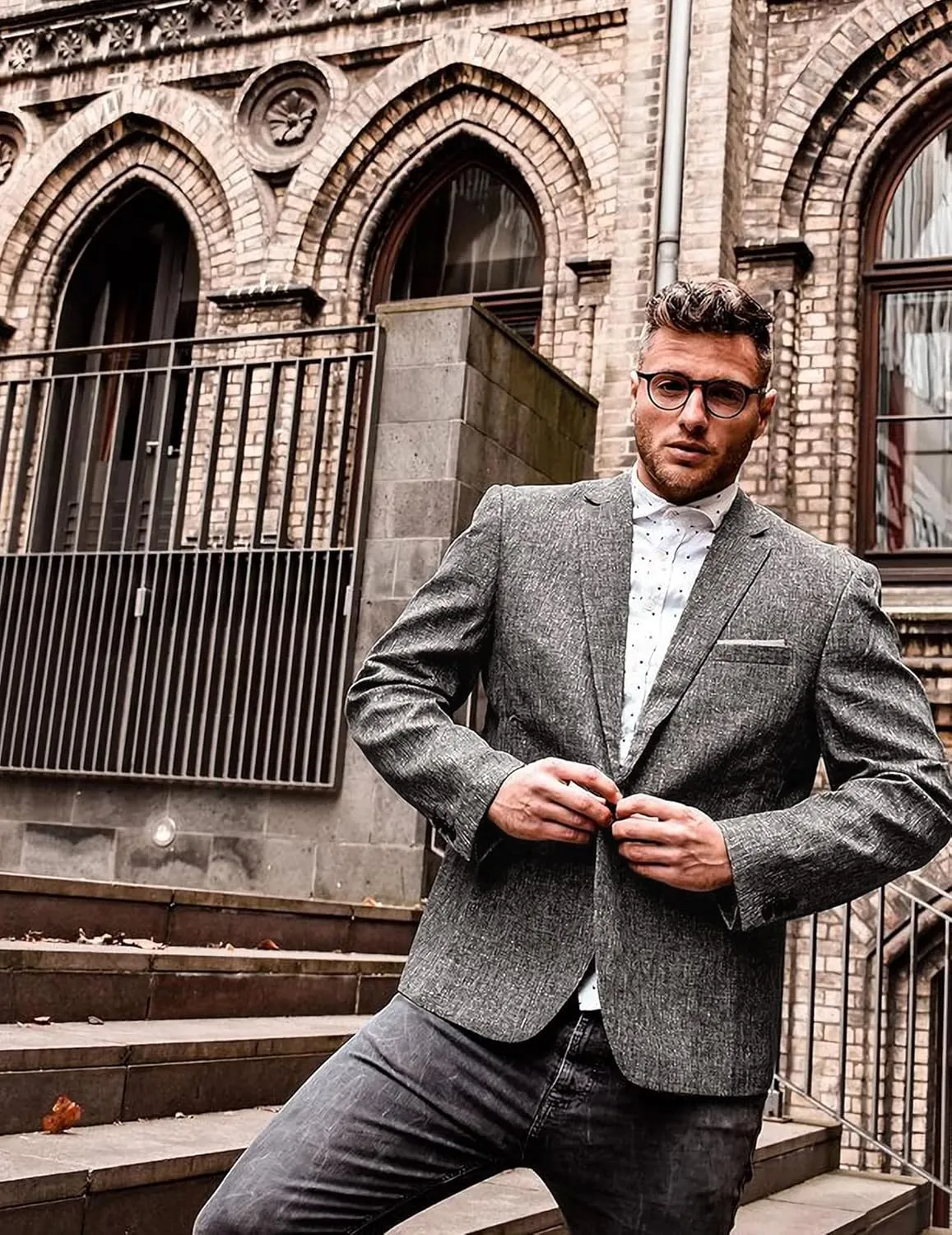 COOFANDY Men's Casual Suit Blazer Jackets Lightweight Sports Coats One Button Linen Texture Jacket