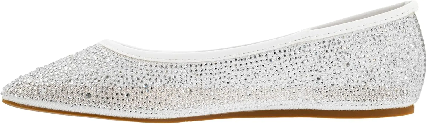 Corkys Footwear Hey Girl It's A Vibe Slip-on Ballerina Flat - Rhinestone Mesh Body, Closed Toe, Breathable and Lightweight Elegance, Comfortable and Lightly Cushioned Insoles