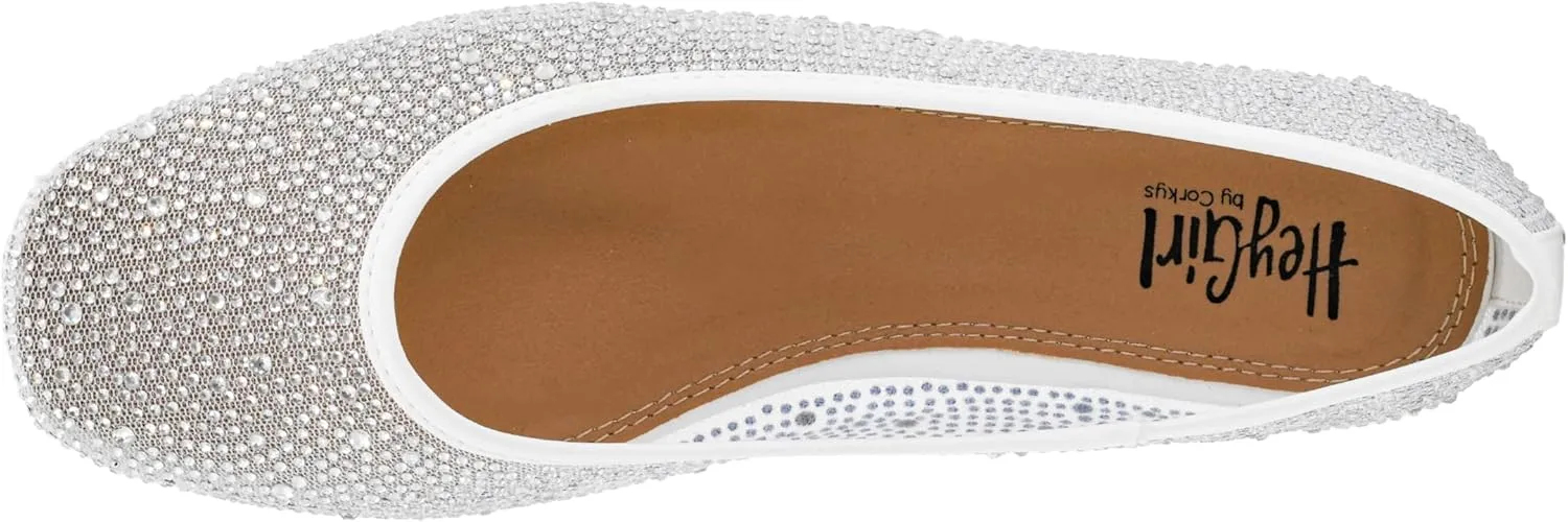 Corkys Footwear Hey Girl It's A Vibe Slip-on Ballerina Flat - Rhinestone Mesh Body, Closed Toe, Breathable and Lightweight Elegance, Comfortable and Lightly Cushioned Insoles