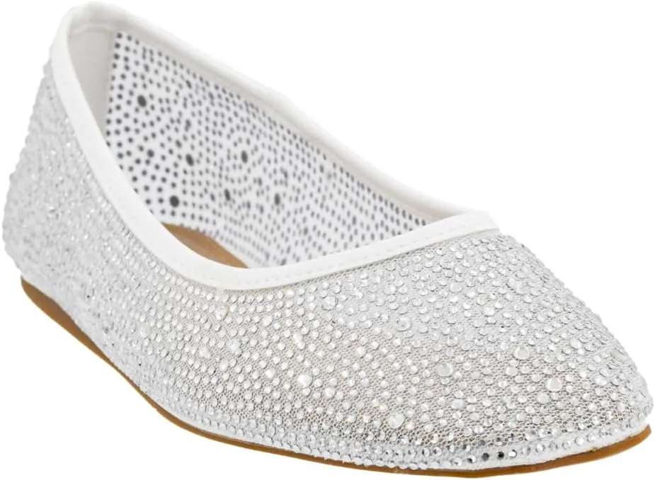 Corkys Footwear Hey Girl It's A Vibe Slip-on Ballerina Flat - Rhinestone Mesh Body, Closed Toe, Breathable and Lightweight Elegance, Comfortable and Lightly Cushioned Insoles