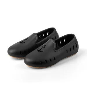 Cruise Loafer Kids - Black Anchor perforated / Waterproof