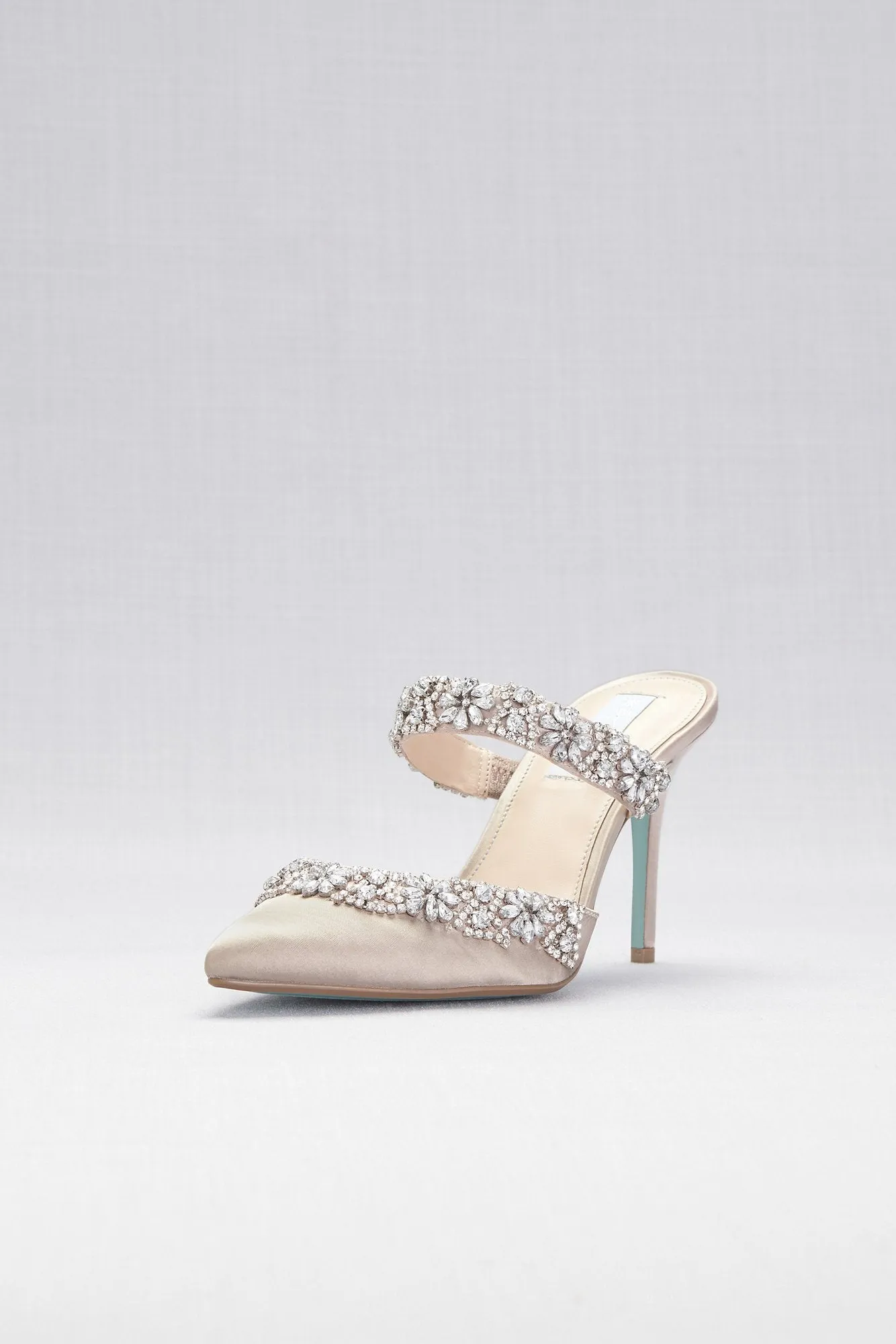 Crystal Embellished Pointed Toe Mules