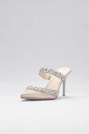 Crystal Embellished Pointed Toe Mules