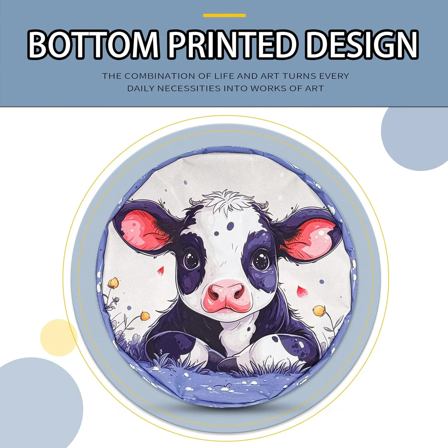 Cute Cow Laundry Basket Animal Foldable Oxford Cloth Funny Tote Bag Laundry Hamper Clothes Storage Bucket Toy Organizer For Bathroom/Laundry Storage/Bedroom 18.9x16.5 Inch