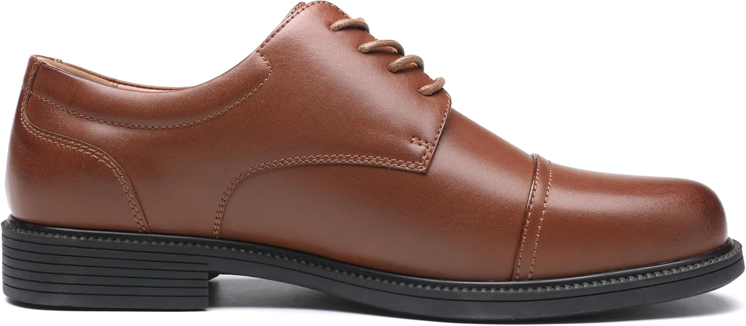DECARSDZ Mens Classic Formal Oxford Lace-up Patent Leather Tuxedo Wedding Business Dress Shoes