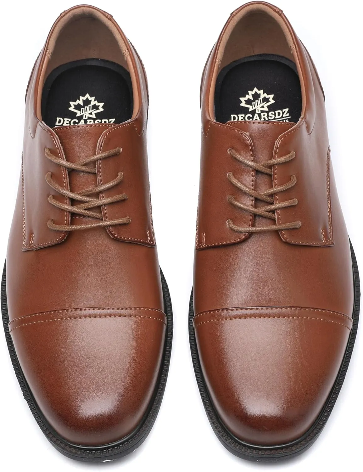 DECARSDZ Mens Classic Formal Oxford Lace-up Patent Leather Tuxedo Wedding Business Dress Shoes