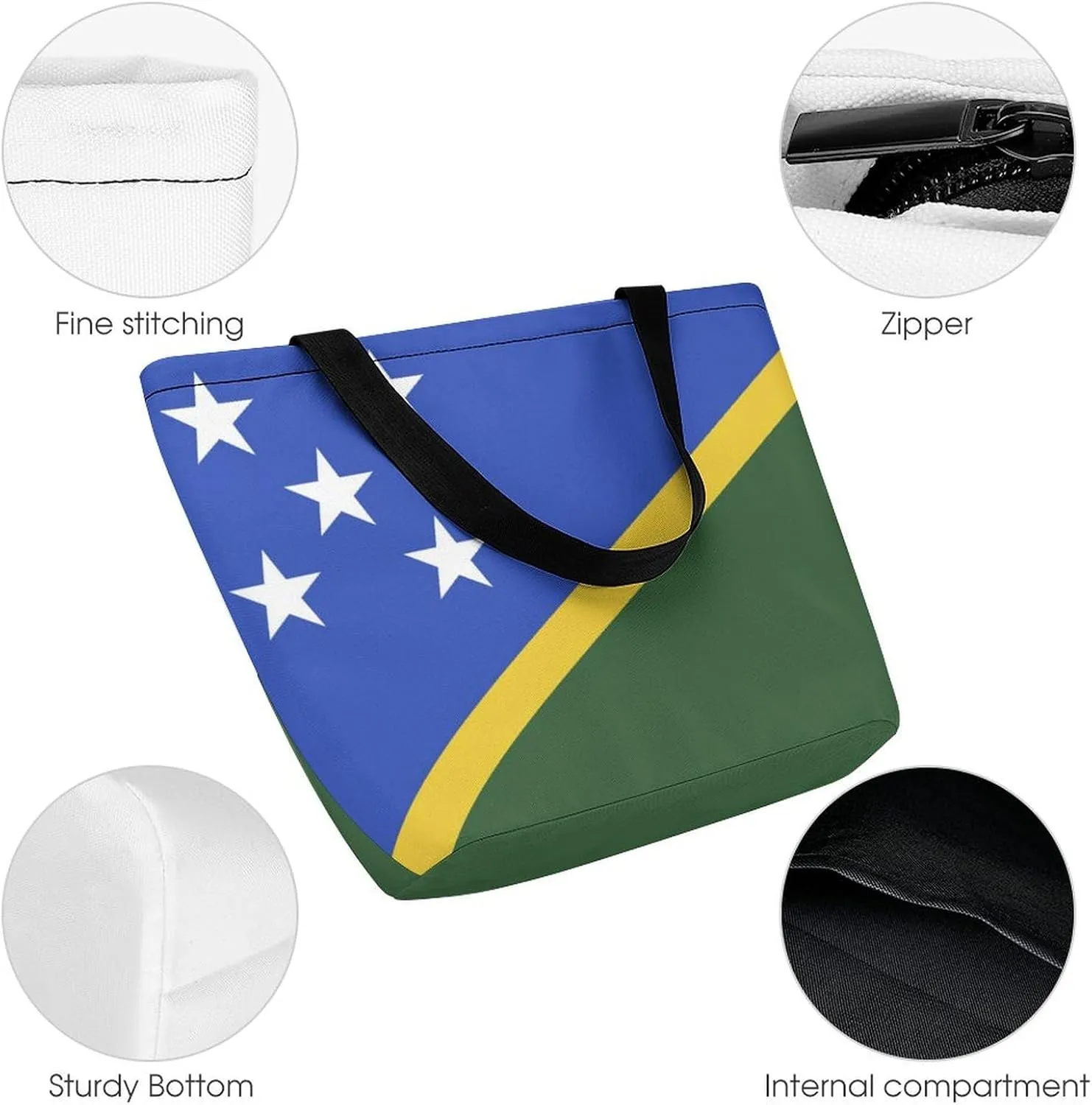Djibouti Flag Women's Large Tote Handbag with Zipper for Work and Travel Convenience