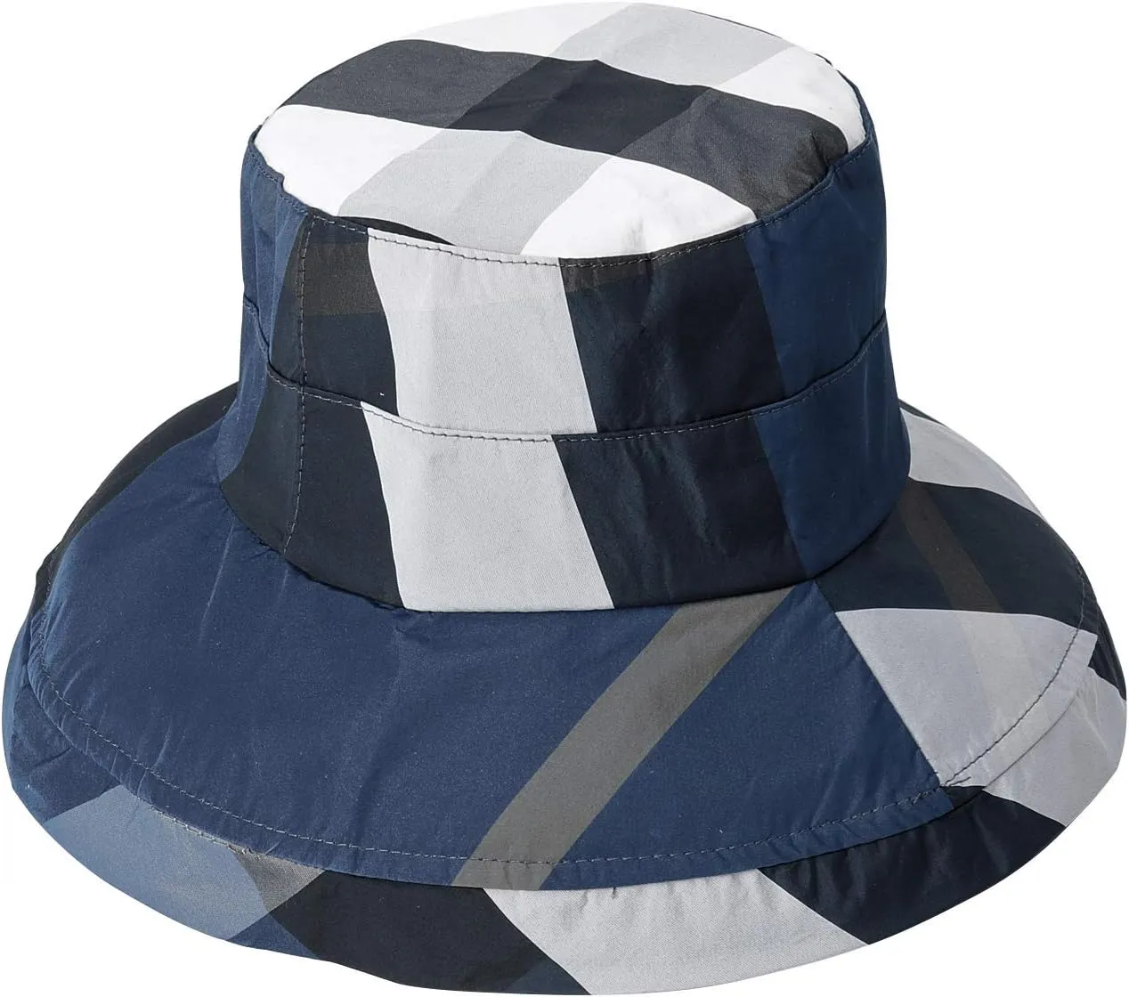 DOCILA Stylish Bucket Hats for Women Foldable Outdoor Plaid Fisherman Sun/Rain Cap with Chin Strap