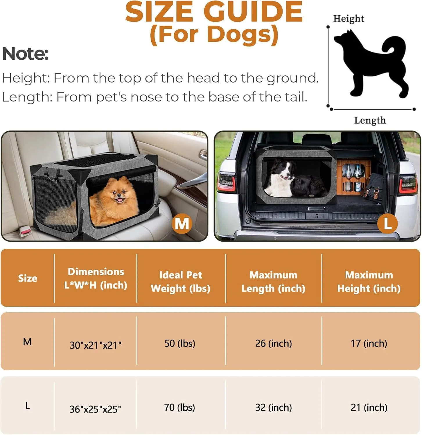 Dog Crate, Collapsible Soft Travel Crate for Large Dogs (3 Year Warranty), Indoor & Outdoor Portable Pet Kennel with Chew-Proof Mesh Window (Dark Gray, 36" L x 25" W x 25" H) ﻿