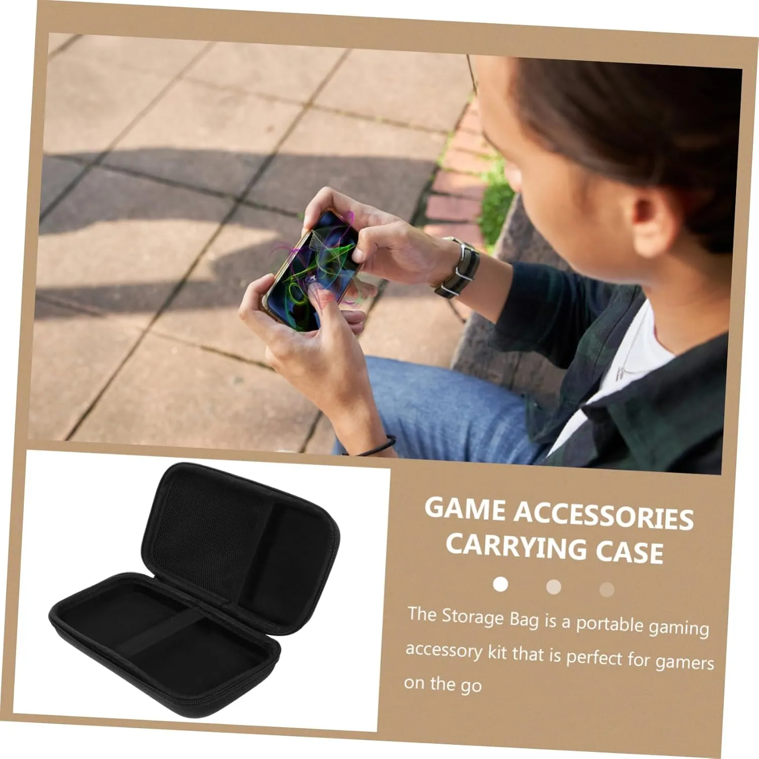 DOITOOL Portable Game Controller Bag Storage Case for Rg353p Oxford Eva Bag Travel-friendly Zipper Closure