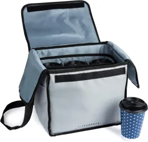 Drink Carriers with Removable Divider and Hook and Loop Tape. Insulated Bag for Drink Caddy, Food Door Dash Bag or Drink Carrier for Delivery. Cooler Bag or Hot Drink Holder Cup Carrier