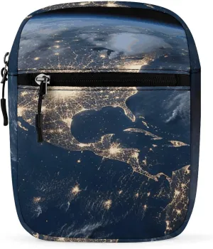 Earth from The Outer Space Oxford Cloth Ammo Crossbody Shoulder Bag Medic Bag Classic Small Messenger Crossbody Bag Unisex Classic Canvas Shoulder Bag for Women, Bookbag for Work