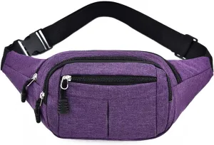 Fashion Waist Packs Men's Waist Bag Wallet Leisure Mobile Phone Waist Bag Oxford Travel Mobile Phone Bag Waist Bag(Purple)