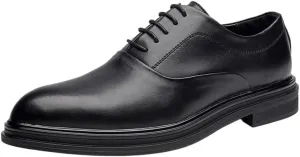 Fashionable Platform Brogue Oxford Shoes Men Lace-up Business Casual Dress Shoes Daily Low Top Non Slip Walking