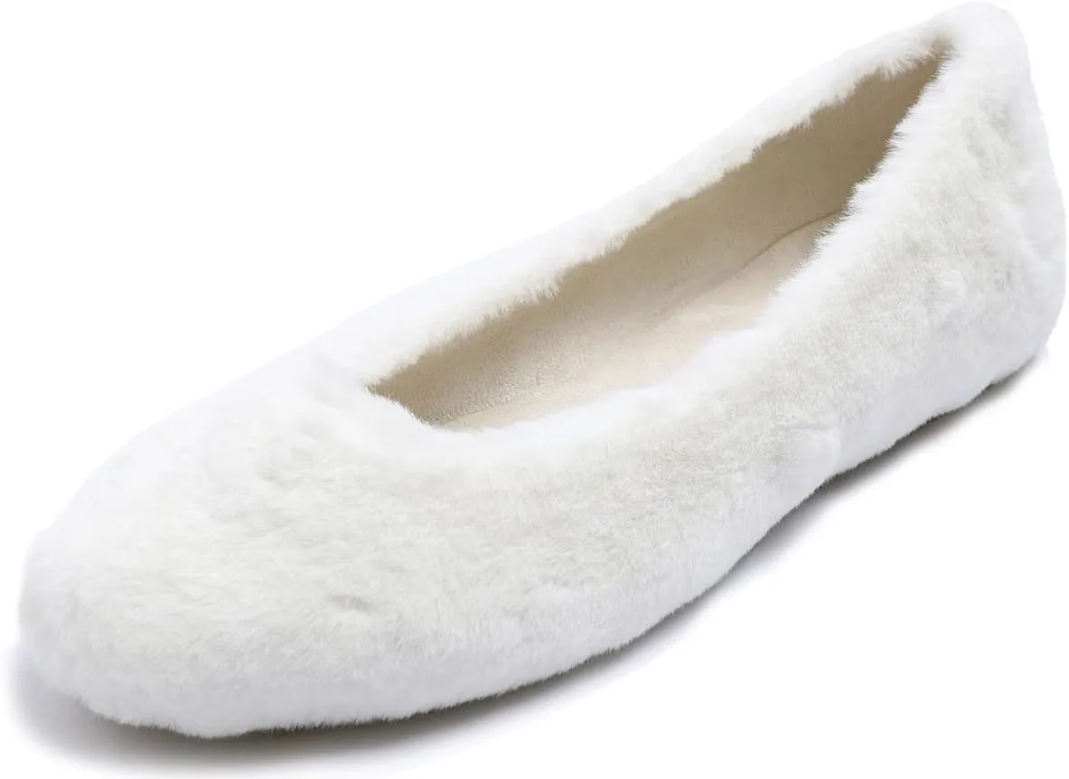 FEVERSOLE Women's Ultra Soft Colorful Memory Foam Cushioned Faux Suede Home Ballet Flats