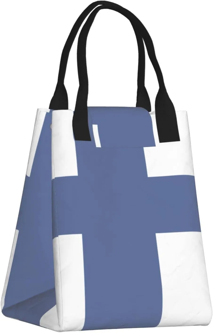 Finnish Flag Reusable Paper Bag For Office Workers, Suitable For Picnic, Travel, More