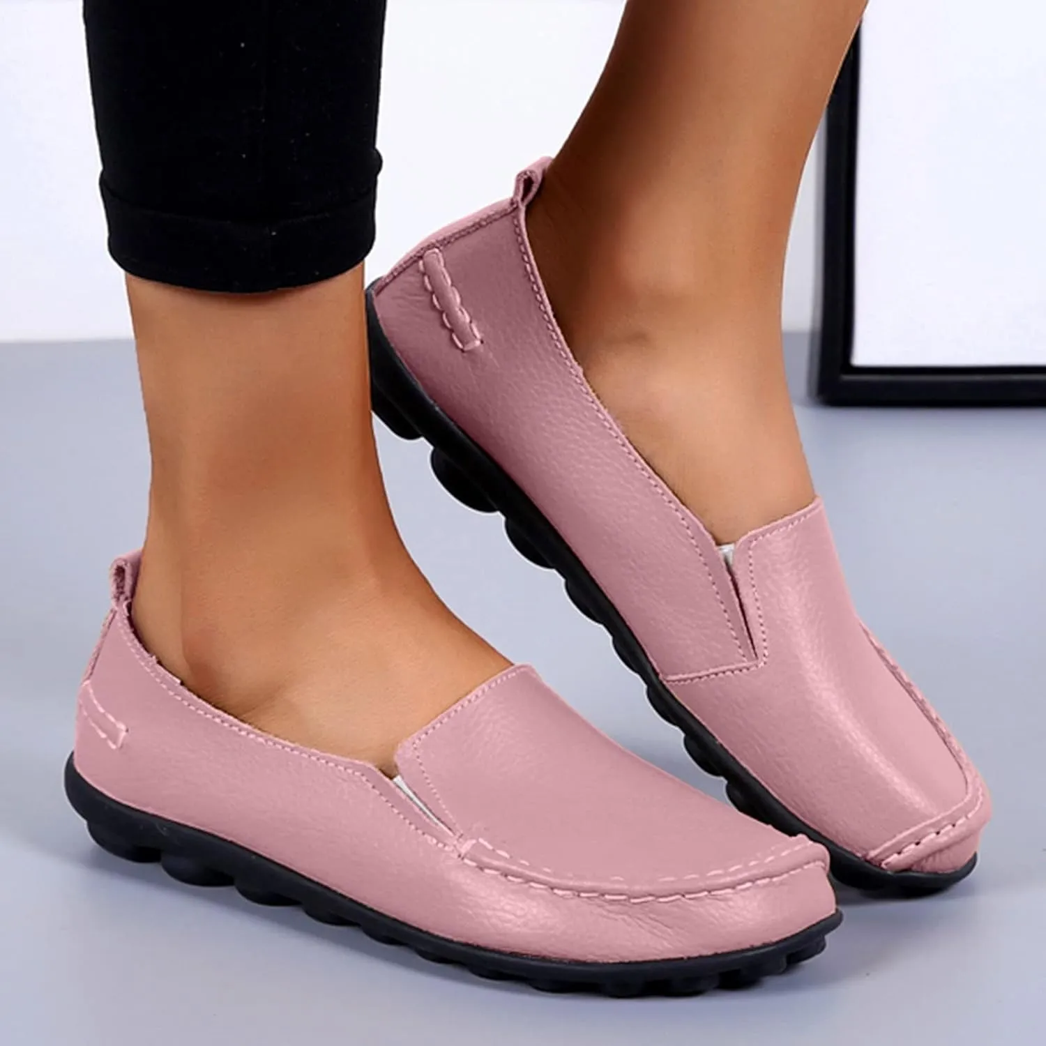 Flats Shoes Women's Comfort Penny Loafers Slip-Ons Walking Shoes Wide Width Orthopedic Shoes Business Casual Shoes