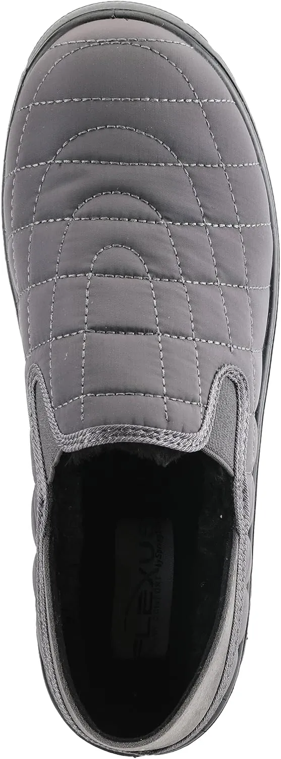 Flexus Spring Step Mella Slip on Shoes for Women - Waterproof Nylon Loafer with Snow Grip Clip - Comfortable Ladies Shoes for Outdoor