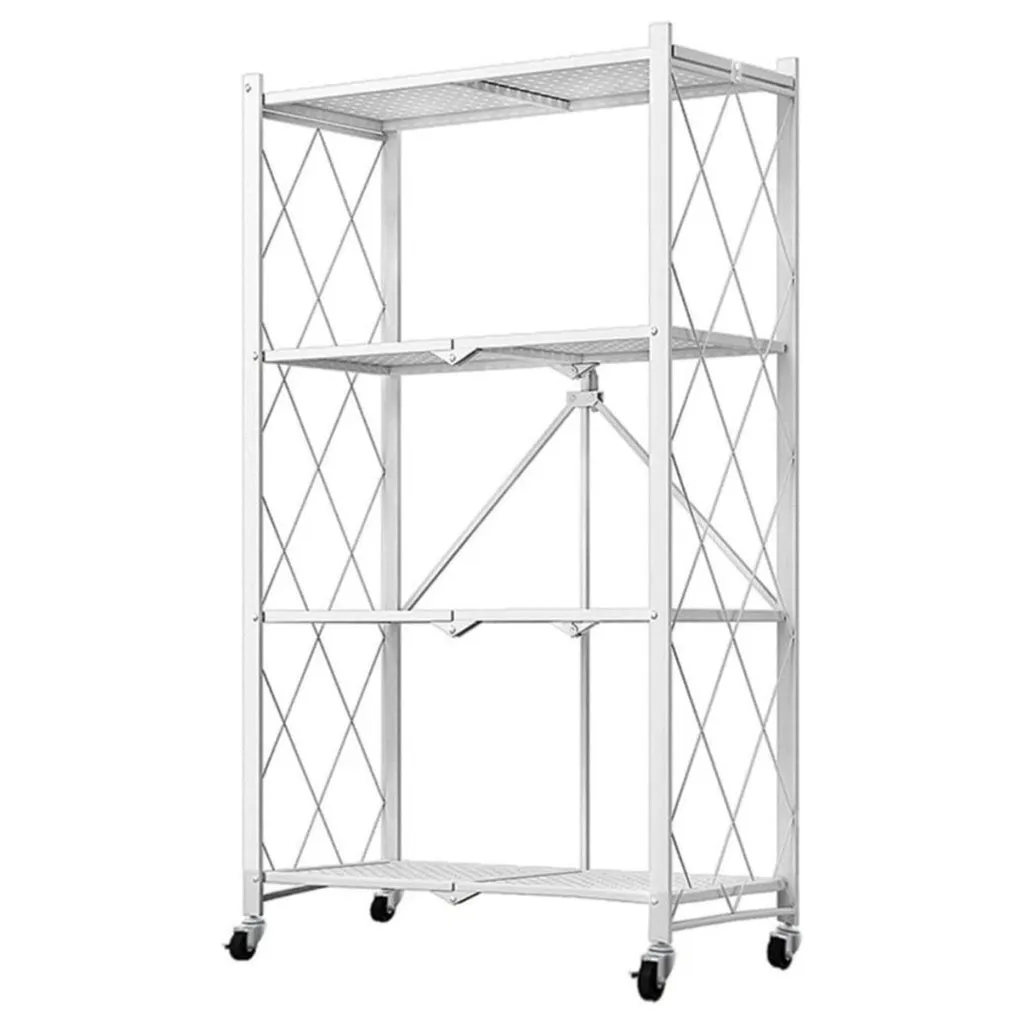Foldable 4 Tier Storage Shelf (White)