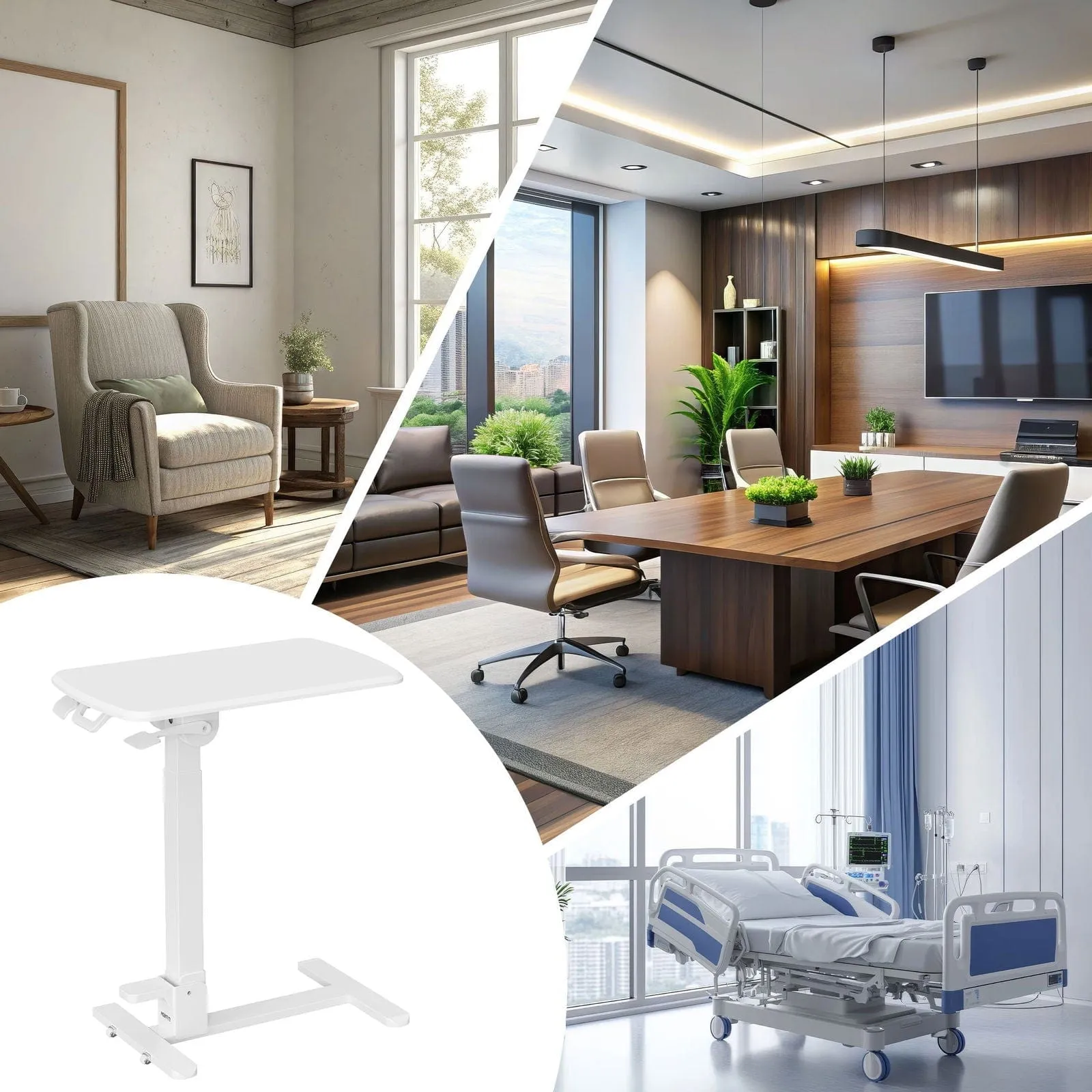 Foldable Rolling Overbed Table