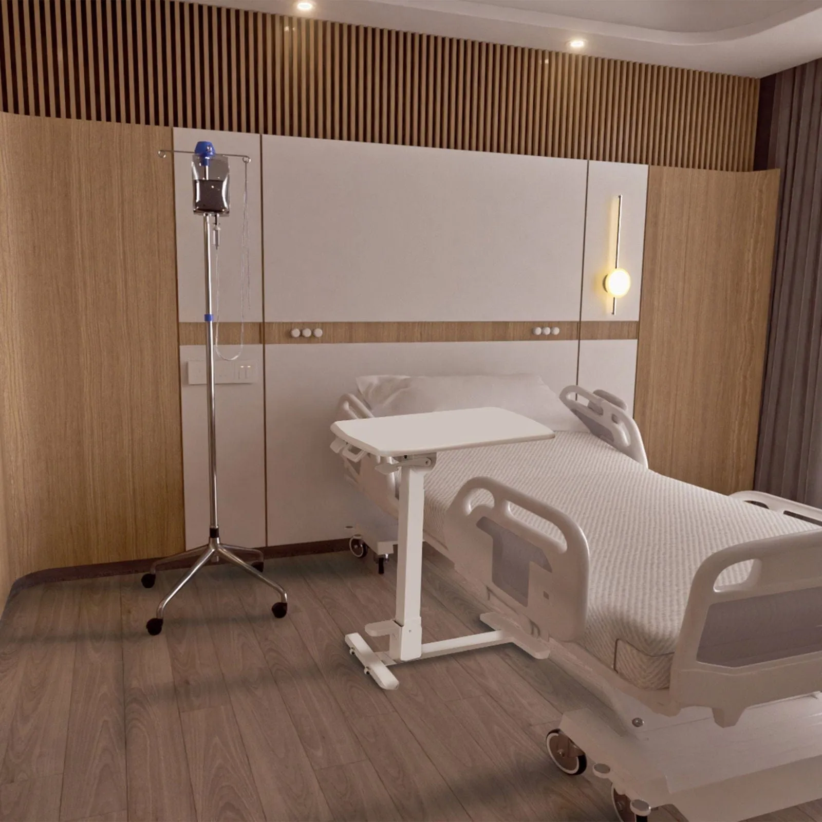 Foldable Rolling Overbed Table