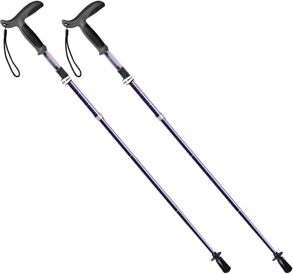 Foldable Walking Sticks for Seniors, Shock Absorbing Trekking Poles, with Wrist Strap   Locking System, Durable Carbon Fiber Pole Body