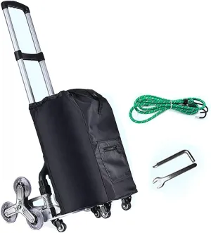 Folding Shopping Cart Stair Climbing Trolley Case Foldable Wheeled Shopping Cart Removable Canvas Bag Trolley for Travel Camping Shopping Shopping Carts for Groceries (Color : A) (A)