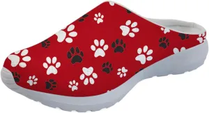 Forchrinse Cute Santa Claus Women’s Slip on Mule Sneakers Men’s Garden Clog Mesh Walking Shoes for Causal Work Gym