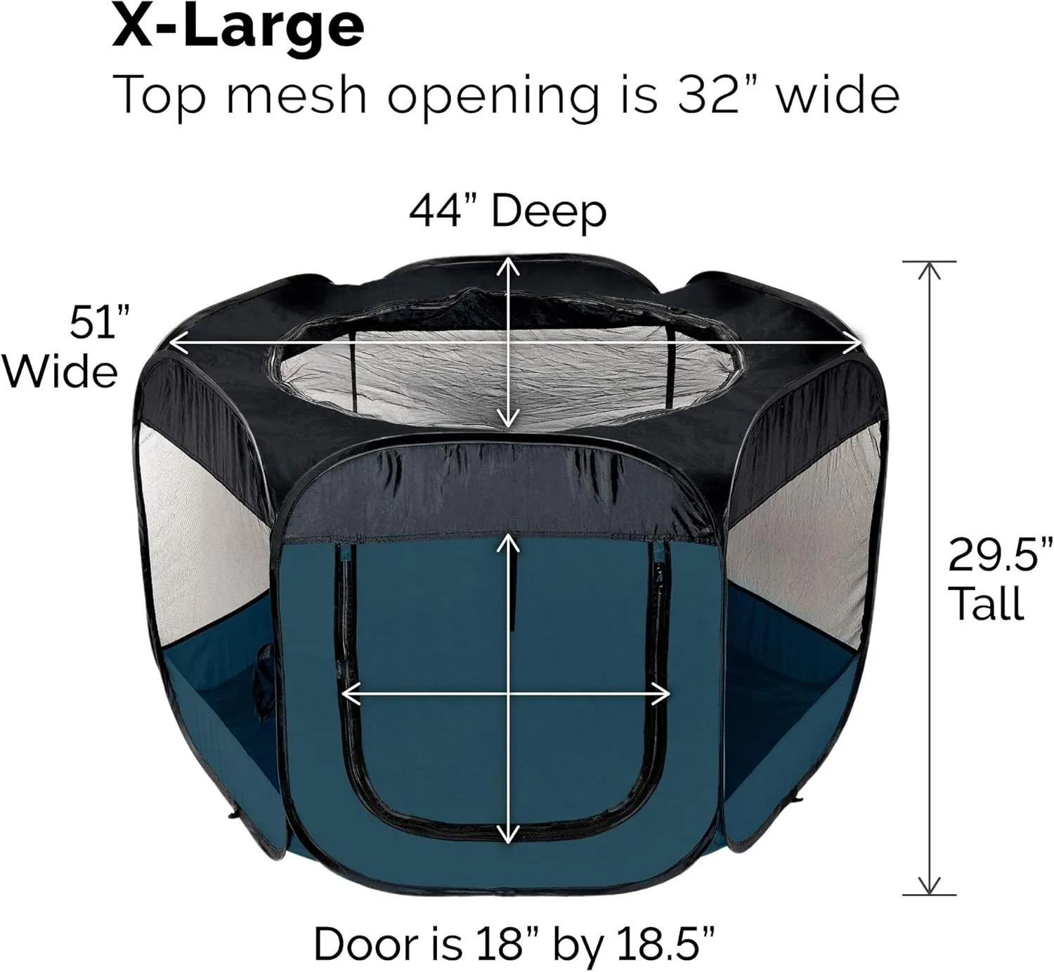 Furhaven Portable Dog Playpen Cat Tent, Pet playground/kennel foldable indoor outdoor zippered puppy crate - Sailor Blue, Extra Large