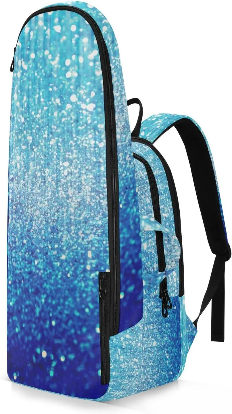 GAIGEO Blue Pink Gradient Pickleball Backpack, Multiple Storage Compartments Pickleball Bags, Foldable Racket Pocket