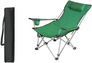 Gaming chair , Camping Chairs Outdoor Furniture Beach Chairs Outdoor Folding Chair Portable Lawn Folding Seat Armchair With Cup Holder Pillow And Carry Bag Leisure Recliner Stool Folding Chairs Patio