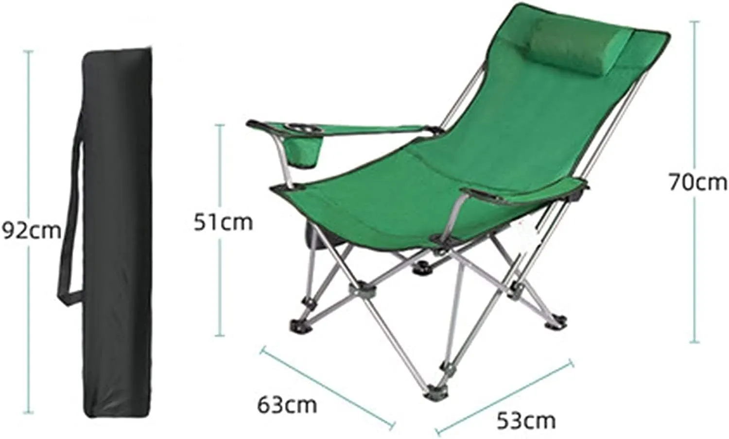 Gaming chair , Camping Chairs Outdoor Furniture Beach Chairs Outdoor Folding Chair Portable Lawn Folding Seat Armchair With Cup Holder Pillow And Carry Bag Leisure Recliner Stool Folding Chairs Patio
