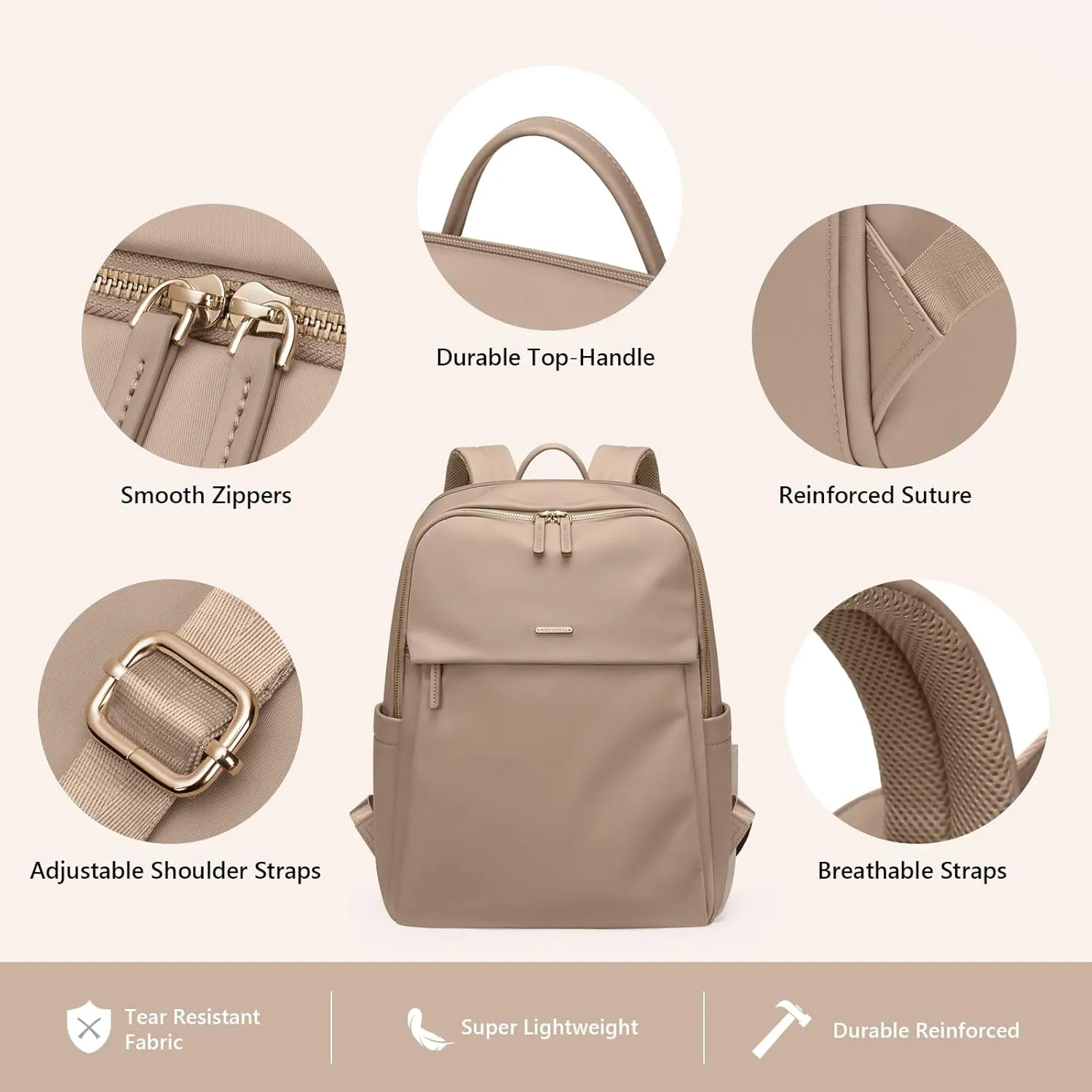 GOLF SUPAGS Women Laptop Backpack with Separate Laptop Compartment Fits 14 Inch Notebook Casual Daypack for Work Travel College Backpack Book Bags