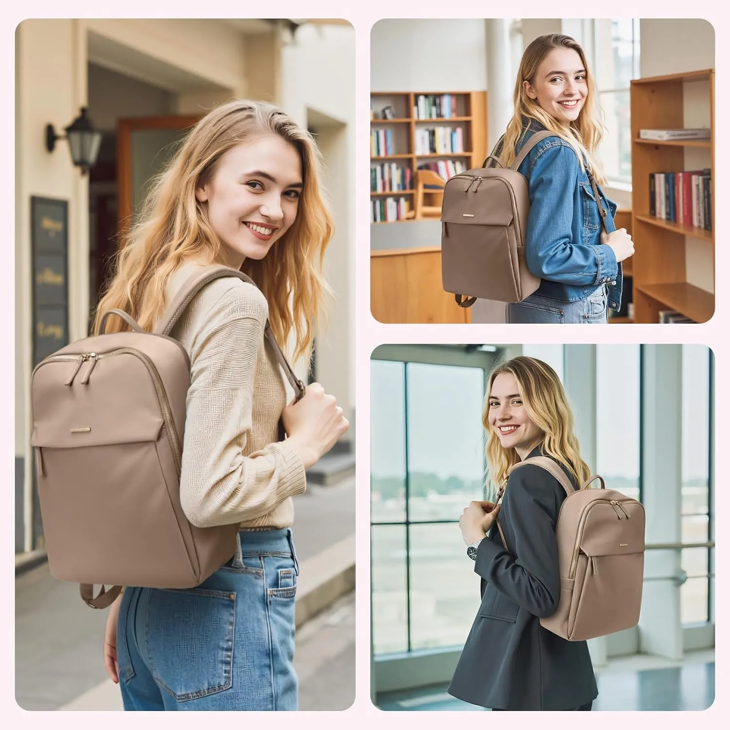 GOLF SUPAGS Women Laptop Backpack with Separate Laptop Compartment Fits 14 Inch Notebook Casual Daypack for Work Travel College Backpack Book Bags