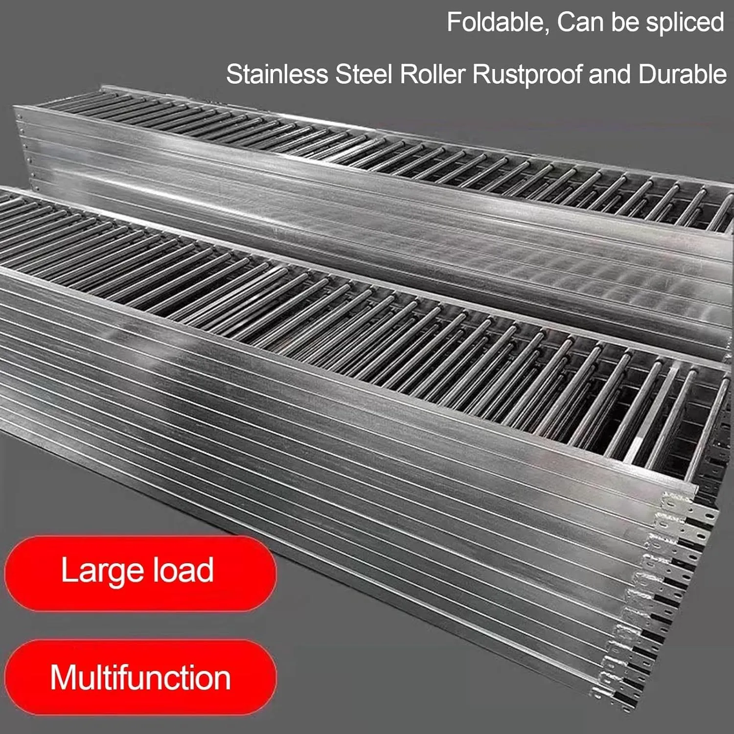 Gravity Conveyor Truck Trailer Gravity Conveyor, Industrial Light-Duty Gravity Conveyor Foldable Extra for Commercial Truck Trailer and Warehouses(Silver-(w) 30cm,150cm)