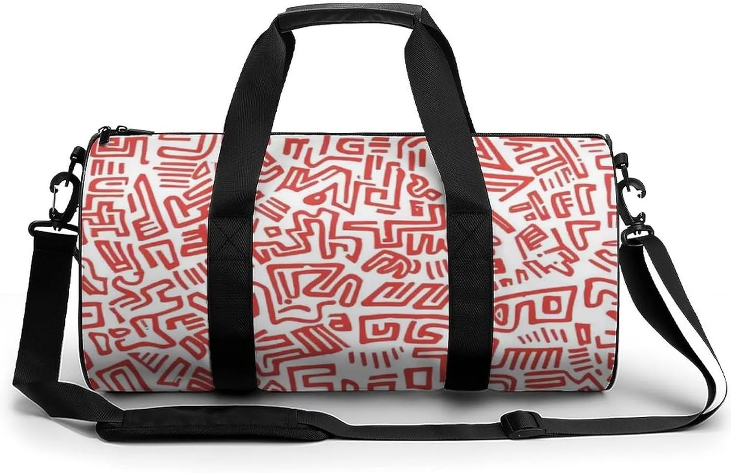 Gym Bag for Men Women Lightweight Sports Duffle Bag with Multiple Compartments Cylindrical Gym Bag for Fitness Travel And Outdoor Activities Ater Resistant Yoga Bag Training Bag Red Maze