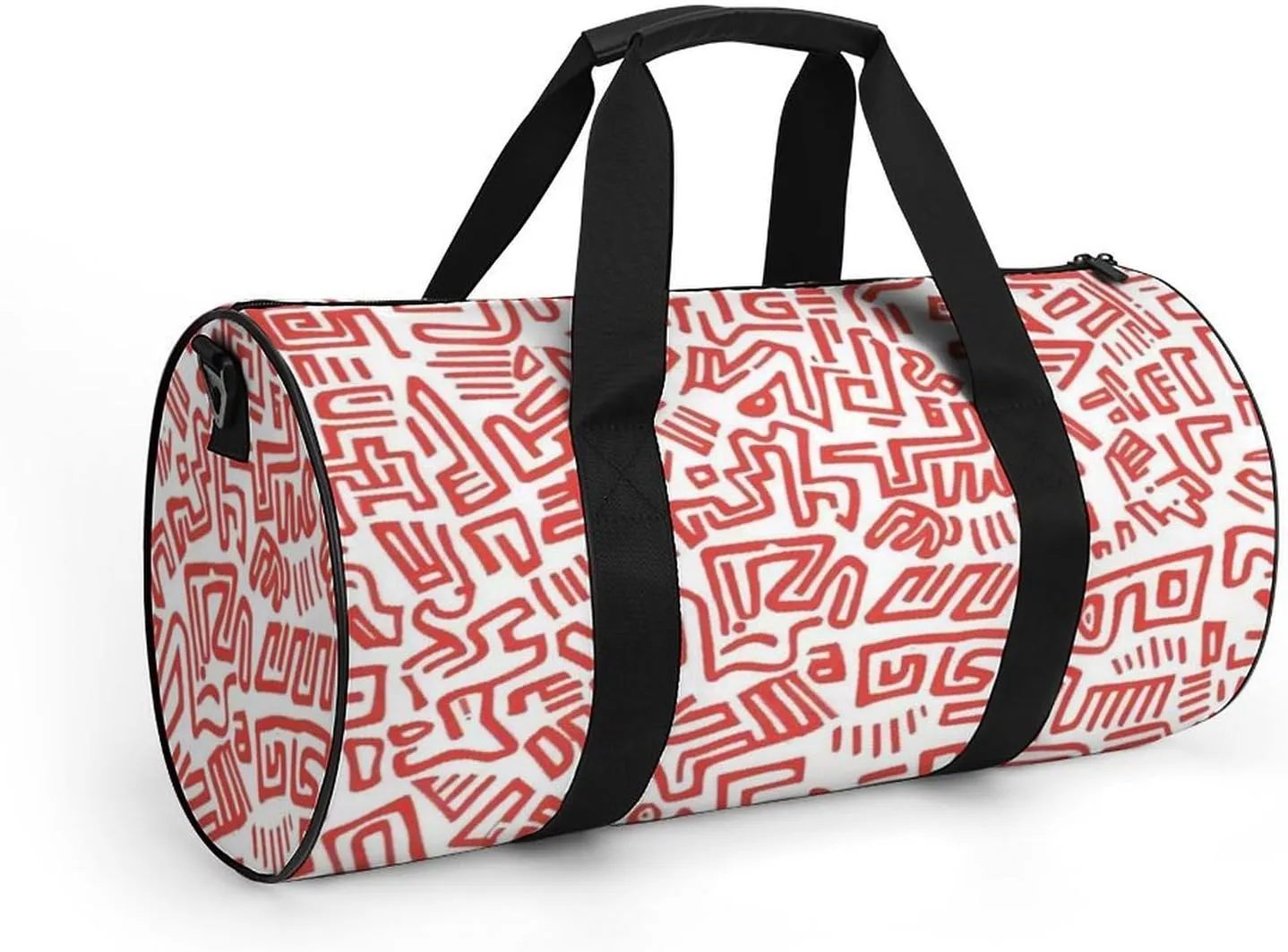 Gym Bag for Men Women Lightweight Sports Duffle Bag with Multiple Compartments Cylindrical Gym Bag for Fitness Travel And Outdoor Activities Ater Resistant Yoga Bag Training Bag Red Maze