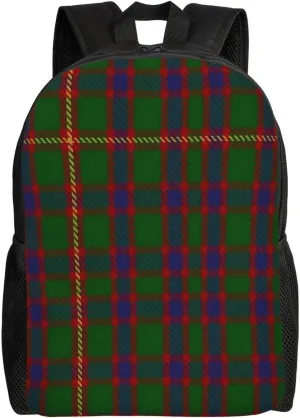 Hall (1994) Clan Family Tartan Minimalist Laptop Backpack – Waterproof Business Travel Bag, Breathable Design, Modern Work & Leisure